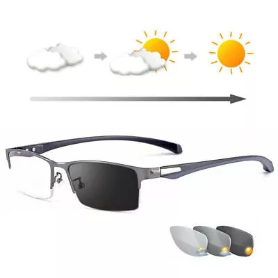 Photochromic Gunmetal Progressive Multifocal Reading Glasses Anti-blue Magnifier • $11.99