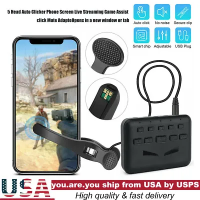 $22.39 • Buy 5 Head Auto Clicker Phone Screen Live Streaming Game Assist Click Mute Adapte