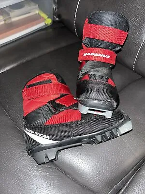 Kids- Red/black Madshus Snow Rider Cross Country Ski Boots Size 10.5- EU28 • $19