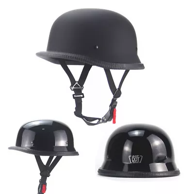 DOT German Style Motorcycle Half Helmet Lightweight Skull Cap Scooter Chopper • $85.44