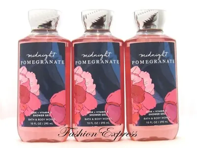 Bath & Body Works Midnight Pomegranate Shower Gel 10 Fl Oz (lot Of 3 Pcs) • $69.95