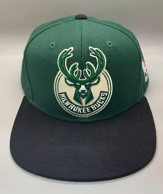 Milwaukee Bucks Mitchell & Ness Black NBA Adjustable Hat Snapback Baseball Cap • $13.99