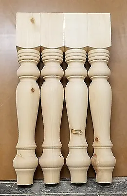 $169 • Buy  Farmhouse Kitchen Table Legs- Wooden Island Legs. Turned Legs. Pine Wood. 