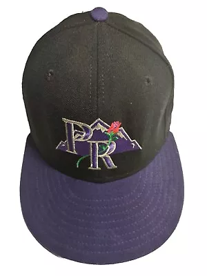 Vintage 90s New Era PORTLAND ROCKIES Baseball Hat Fitted Cap 7 1/8 100% Wool USA • $39.99