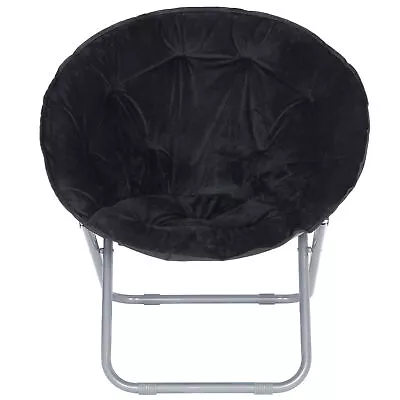 Seat Stool Oversized Moon Saucer Chair Soft Folding Home Living Room SofaBlack • $28.59