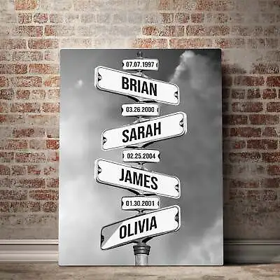 Family Street Sign With Dates  Wall Art • $13.92