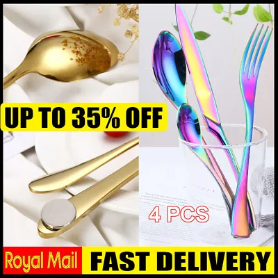 Stainless Steel Cutlery Sets Tableware Cutlery Set Spoon Fork Kit Gift 3 Colors • £6.12