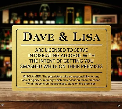 £4.95 • Buy Funny Personalised Bar Sign, Metal Tin Sign/plaque Man Cave Backyard Home Pub