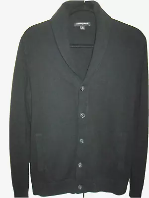 BANANA REPUBLIC DARK GRAY SHAWL COLLAR BUTTON DOWN MENS CARDIGAN SWEATER    Sz M • $25