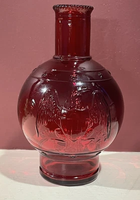 $40 • Buy Vtg WHEATON Glass Fire Extinguisher BOTTLE Ruby RED Eagle Patriotic Shield USA