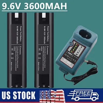 2Pack For MAKITA 9.6VOLT Battery / Charger 9000 9001 632007-4 191681-2 9033 910 • $17