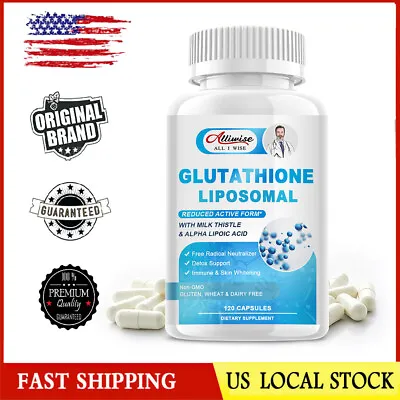 Liposomal Glutathione 1000MG With Milk Thistle Skin Whitening Pills Antioxidant • $16.43