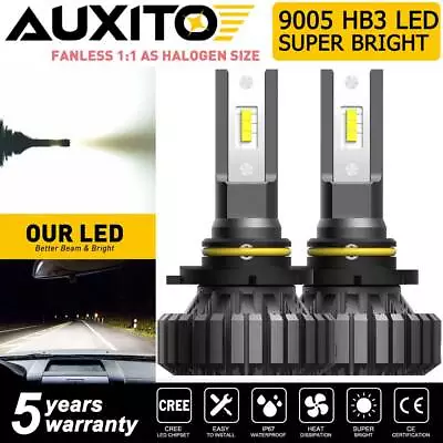 AUXITO 9005 HB3 LED Headlight Bulb Kit High Beam 6500K Fanless White Light 100W • $29.99