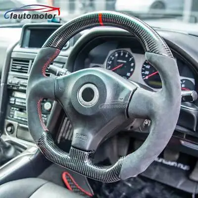 Real Carbon Fiber Steering Wheel Fit For 1999–2002 Nissan GT-R R34 Skyline • $399