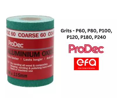 ProDec Ali Oxide 5 Metre Aliminium Sandpaper Roll Green Wood Sander Crack Resist • £6.95