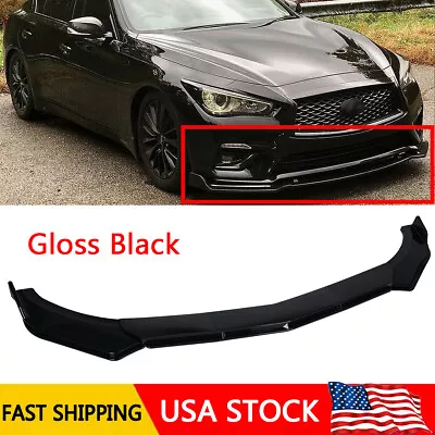 For Infiniti Q50 Q6O Q70 Gloss Black Front Bumper Lip Spoiler Splitter Body Kit • $52.95