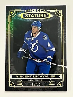 22-23 UD Stature #21 Vincent Lecavalier Black Parallel # 15/15 Lightning • $21.85