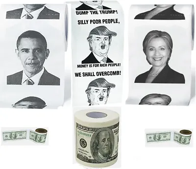 Donald Trump Hillary Clinton Barack Obama Novelty Gag Toilet Paper • $9.97