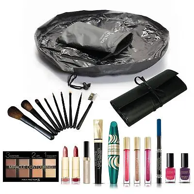 12PC Ladies Max Factor Make Up Gift Package Set With Make Up Bag & Brush Set • £29.99