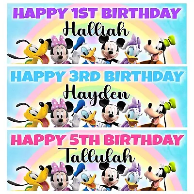 MICKEY MOUSE Personalised Birthday Banners - Minnie Mouse Birthday Banners - D2 • £5.99