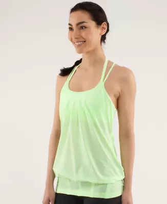 Lululemon Flow And Go Tank II Yellow Faded Zap Open Back Strappy Yoga Size 4 • $22.95