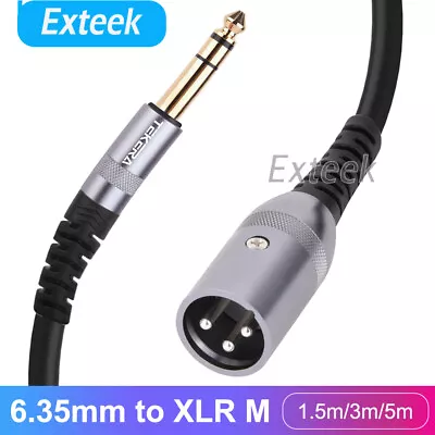 6.35 Mm 1/4 Inch TRS Male To XLR Male Audio Stereo Mic Cable For Stage And More • $16.95