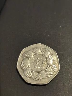 1973 CIRCULATED 50p Fifty Pence EEC  HANDS  Large Old Style Coin QE II • £2