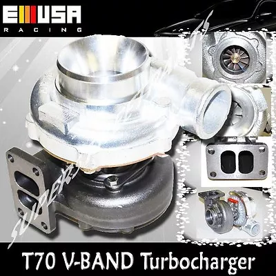 EMUSA T70 V-Band Turbo Charger T70 T3 .70 A/R  Stange III 500+HP • $199.99