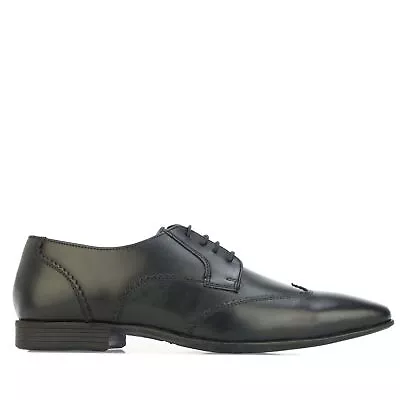 Men's Lambretta Blair Lace Up Leather Wing Tip Shoes In Black • £27