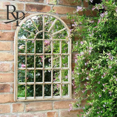 £62.99 • Buy Outdoor Garden Mirror Arch Metal White Large Frame Hanging Wall Mounted Vintage
