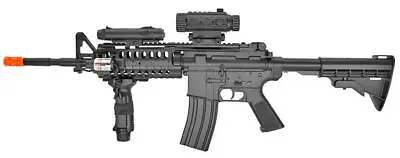 Firepower F4-D M4/M16 Full Auto Electric Airsoft Rifle Toy W/ Grip & Accessories • $62.96