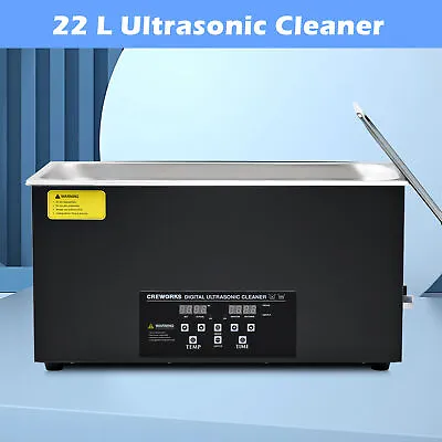 CREWORKS 22L Black Titanium Steel Ultrasound Cleaner With Digital Timer & Heater • $199.99