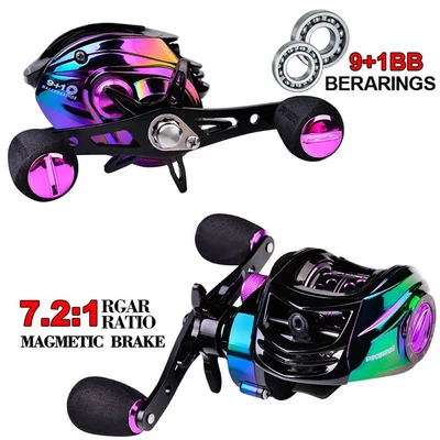 $16.15 • Buy Fishing Reel 7.2:1 Carbon Shell Lightweight 9+1BB Magnetic Bait Casting Reel AU