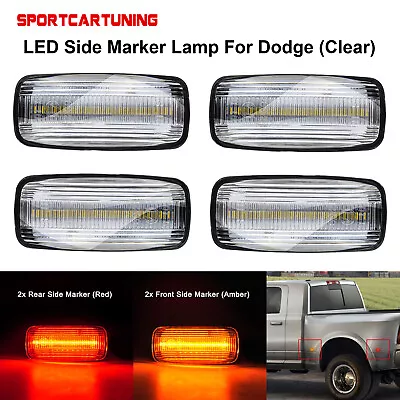 For 2010-18 Dodge Ram 2500 3500 Dually LED Fender Side Marker Light Amber/Red 4x • $39.59