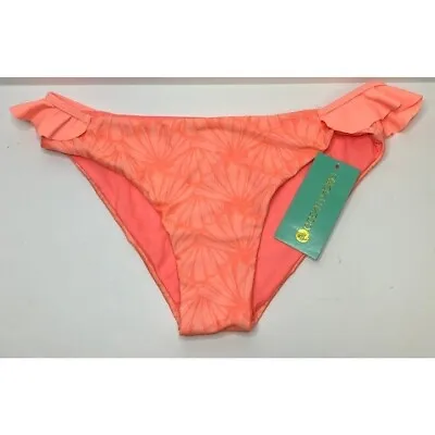 OP Ocean Pacific Swimwear Girls/Tweens XL Bikini Bottoms Salmon Ruffle Side NEW • £5.22