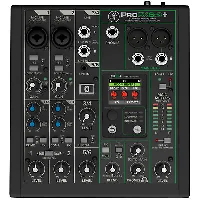 Mackie ProFX6v3+ 6-Channel Analog Mixer With Enhanced FX USB And Bluetooth • $249.99