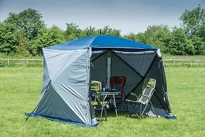 Quest Screen House 4 Sided Gazebo + FREE 1 Pair Side Blinds Garden Camping VW • £249.95