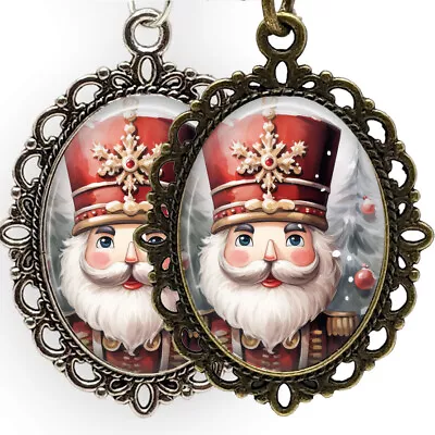 Christmas Nutcracker Pendant Necklace & Chain Bronze Or Silver Holiday Jewelry • $15.95
