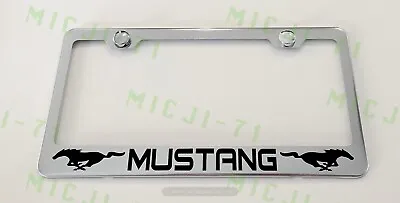 Mustang With Logos Stainless Steel License Plate Frame Holder Rust Free • $11.75