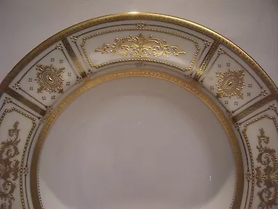 2 Minton Encrusted Raised Gold Classic Salad / Soup Bowls 9  Excellent Contition • $184.99