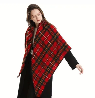 Luxurious Soft Extra Large Scottish Stuart Tartan Plaid Shawl Scarf • £12.95