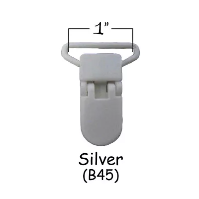 25 KAM Plastic Paci Pacifier - Suspender / Bib Holder Clips - 1  Silver (B45) • $8.75