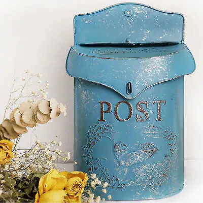 Vintage Wall Mount Mailbox Retro Iron Postbox Outdoor Letter Storage Box  US • $32