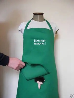 KITCHEN BBQ APRON  MEN  SAUSAGE ANYONE  SECRET WILLY FUNNY NOVELTY 8 Slogans • £25