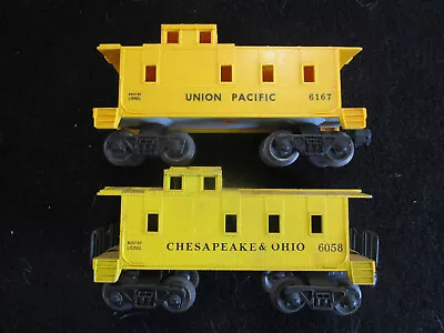 Two (2) O Gauge Cabooses C&O #6058 & UP #6167 By Lionel • $5.95