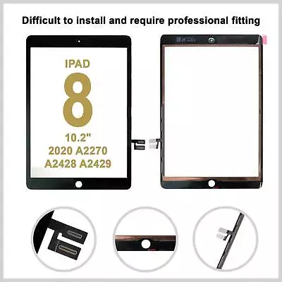 For IPad 8 10.2  2020 A2270 A2428 A2429 Touch Screen Digitizer Replacement • £10.41