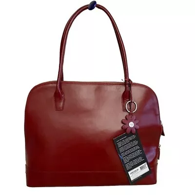 NEW Franklin Covey Red Leather Tote Bag Briefcase Large • $60