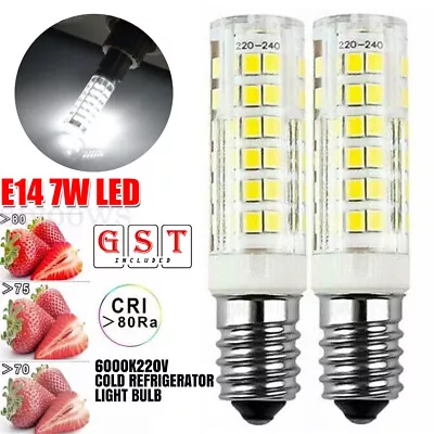 2x Cool White E14 7W LED Light Bulb Kitchen Range Hood Fridge Cooker Room Lamps • $11.26