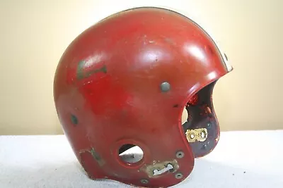 Vtg Old Rare 1950s Riddell RK4 Game Used Football Helmet Badgers Clear Shell SS • $674.42