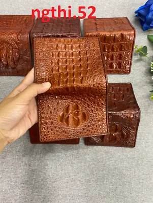 Double Side Genuine Alligator Crocodile Leather Skin Men's Trifold Wallet • $75